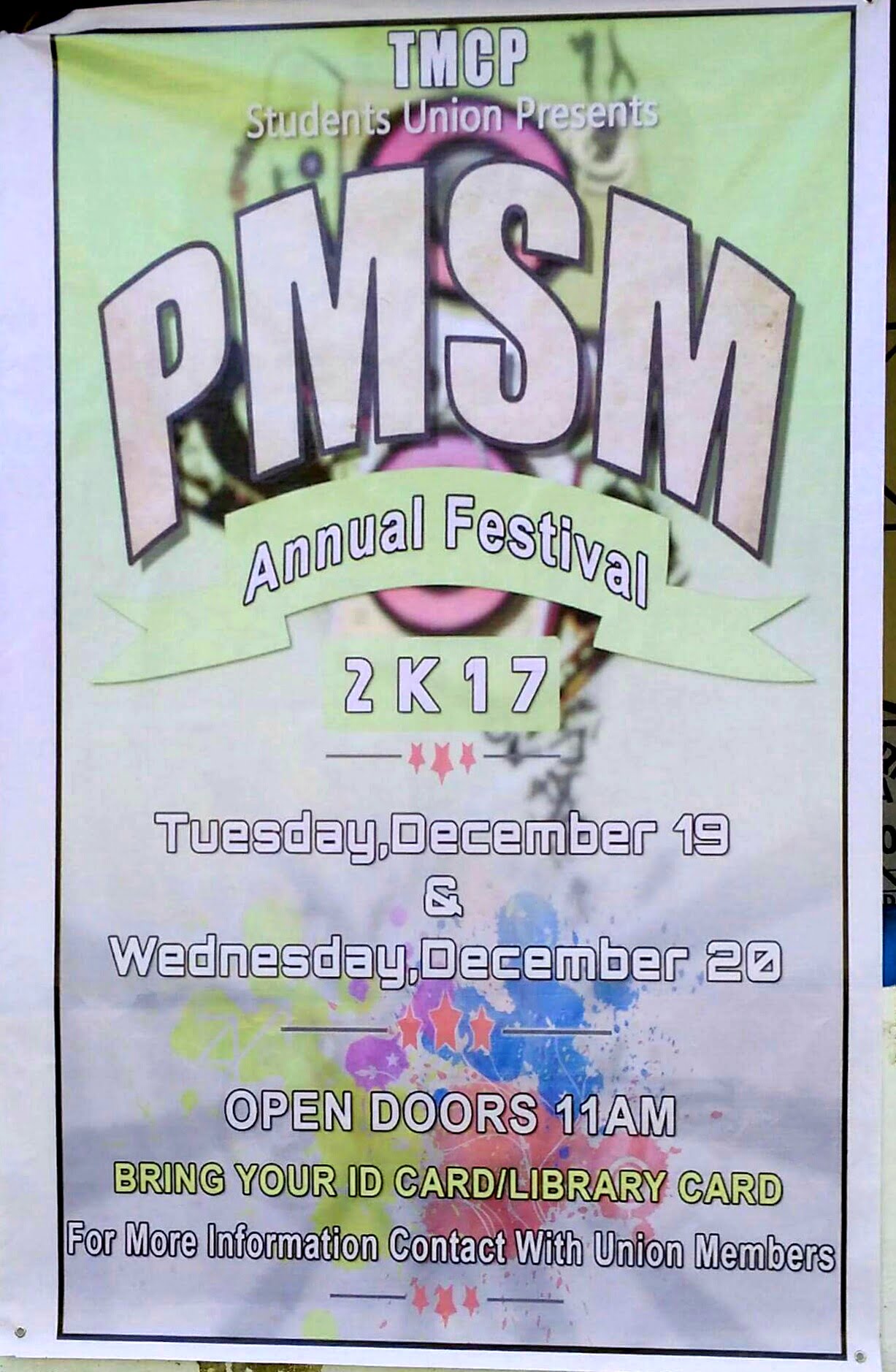 PMSM Annual Festival 2017 Notice